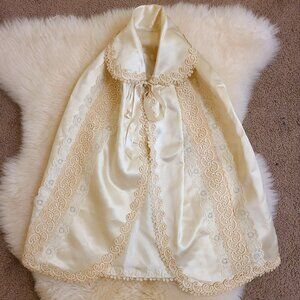 Vintage Satin & Lace Cream Cape